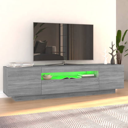Tv-Meubel Met Led-Verlichting 60X35X40 Cm Eiken Grijs sonoma
