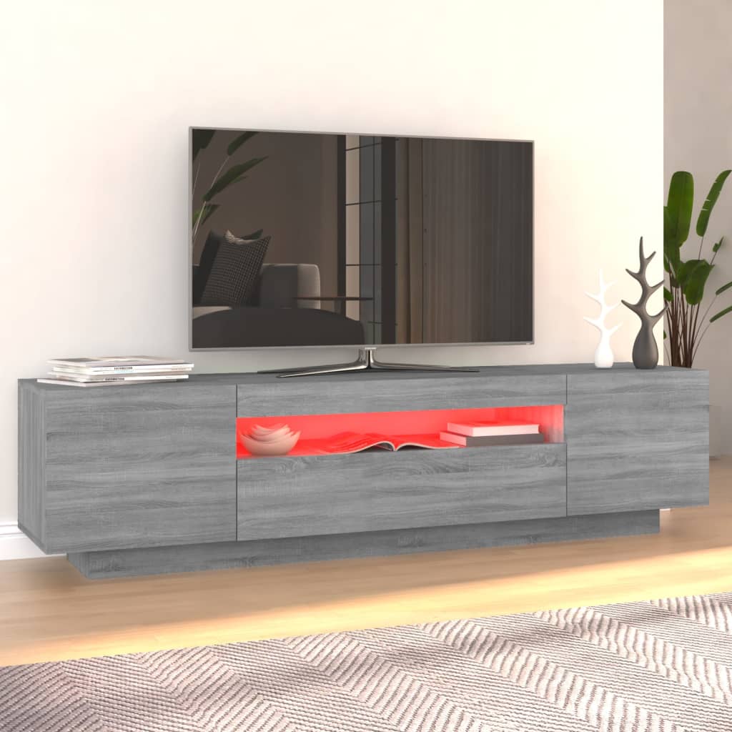 Tv-Meubel Met Led-Verlichting 60X35X40 Cm Eiken Grijs sonoma