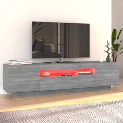 Tv-Meubel Met Led-Verlichting 60X35X40 Cm Eiken Grijs sonoma