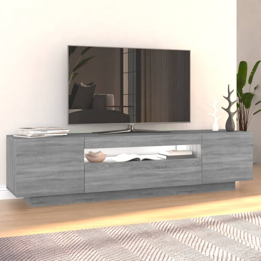 Tv-Meubel Met Led-Verlichting 60X35X40 Cm Eiken Grijs sonoma