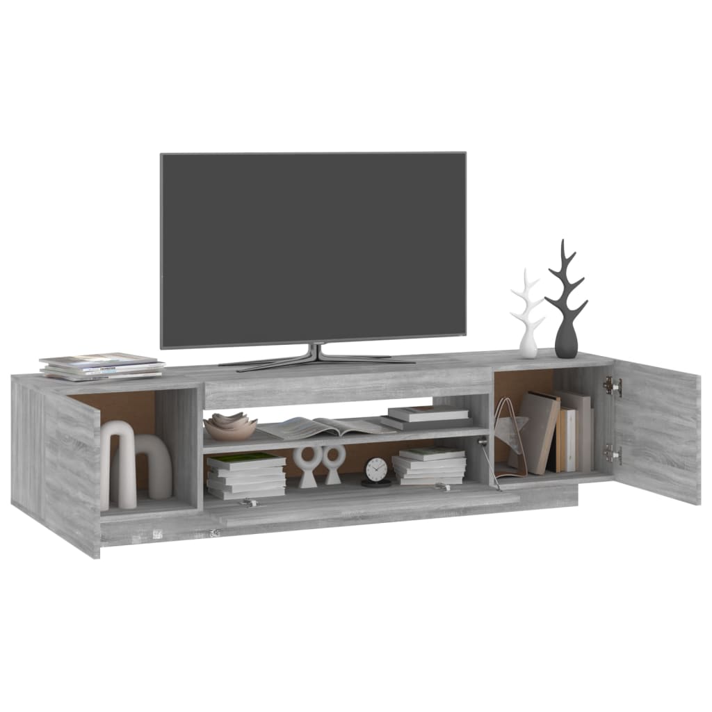 Tv-Meubel Met Led-Verlichting 60X35X40 Cm Eiken Grijs sonoma
