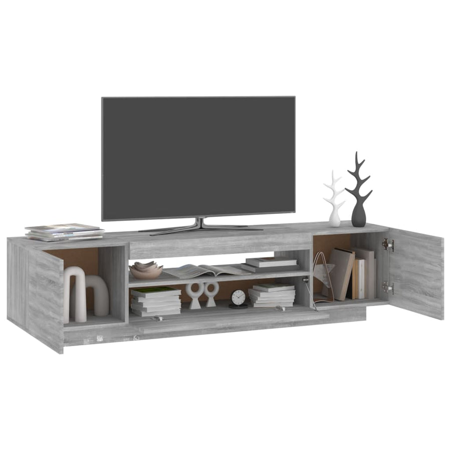 Tv-Meubel Met Led-Verlichting 60X35X40 Cm Eiken Grijs sonoma