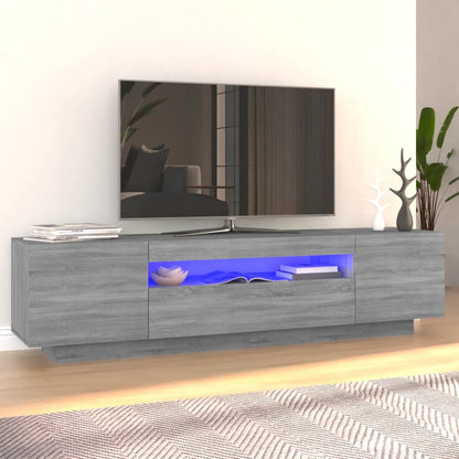 Tv-Meubel Met Led-Verlichting 60X35X40 Cm Eiken Grijs sonoma