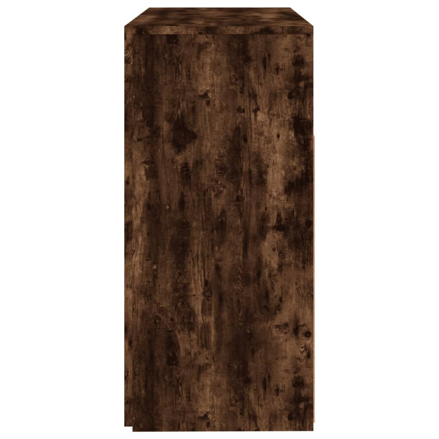 Dressoir met LED-verlichting 80x35x75 cm bruin eiken 80 x 35 x 75 cm Gerookt eiken