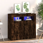 Dressoir 80x35x75 cm bruin eiken met LED