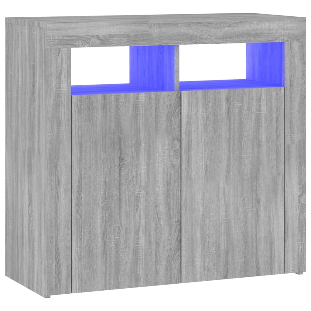Dressoir met LED-verlichting 80x35x75 cm grijs sonoma eiken 80 x 35 x 75 cm Grijs sonoma