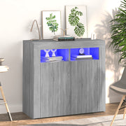 Dressoir 80x35x75 cm grijs sonoma eiken LED