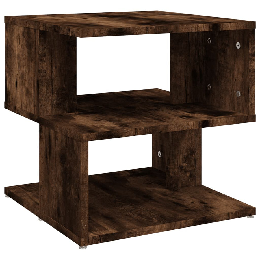 Salontafel 40x40x40 cm bewerkt hout gerookt eikenkleurig Gerookt eiken