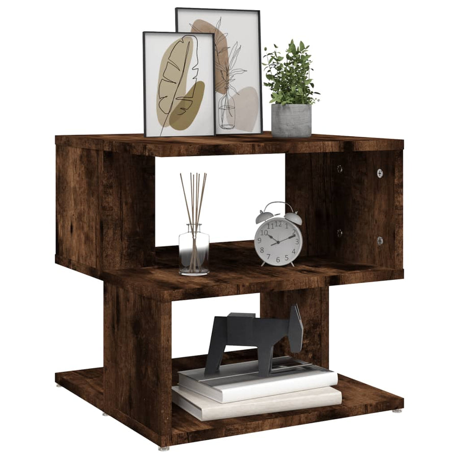 Salontafel 40x40x40 cm bewerkt hout gerookt eikenkleurig Gerookt eiken
