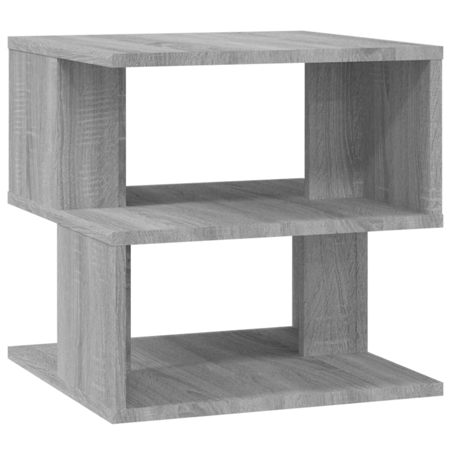 Bijzettafel 40x40x40 cm bewerkt hout grijs sonoma eikenkleurig
