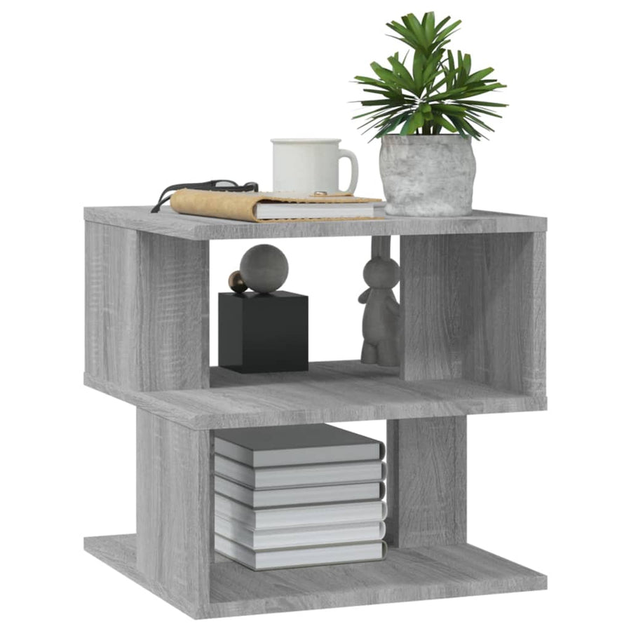 Bijzettafel 40x40x40 cm bewerkt hout grijs sonoma eikenkleurig