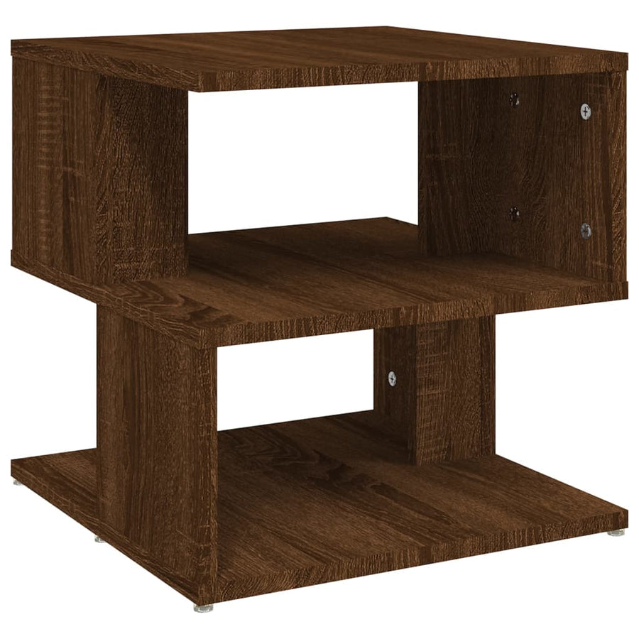 Bijzettafel 40x40x40 cm bewerkt hout bruin eikenkleur Bruineiken