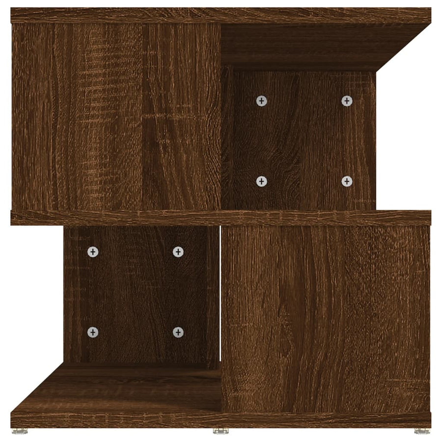 Bijzettafel 40x40x40 cm bewerkt hout bruin eikenkleur Bruineiken