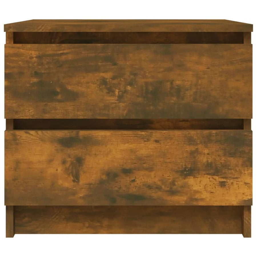 Nachtkastje 50X39X43,5 Cm Bewerkt Hout Kleurig 1 Gerookt eiken