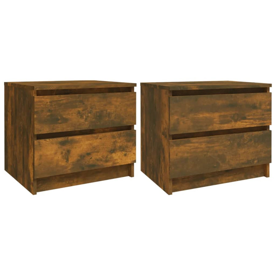 Nachtkastjes 50X39X43,5 Cm Bewerkt Hout Kleur 2 Gerookt eiken