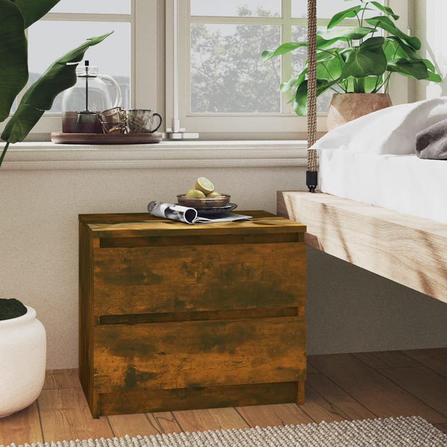 Nachtkastjes 50X39X43,5 Cm Bewerkt Hout Kleur 2 Gerookt eiken