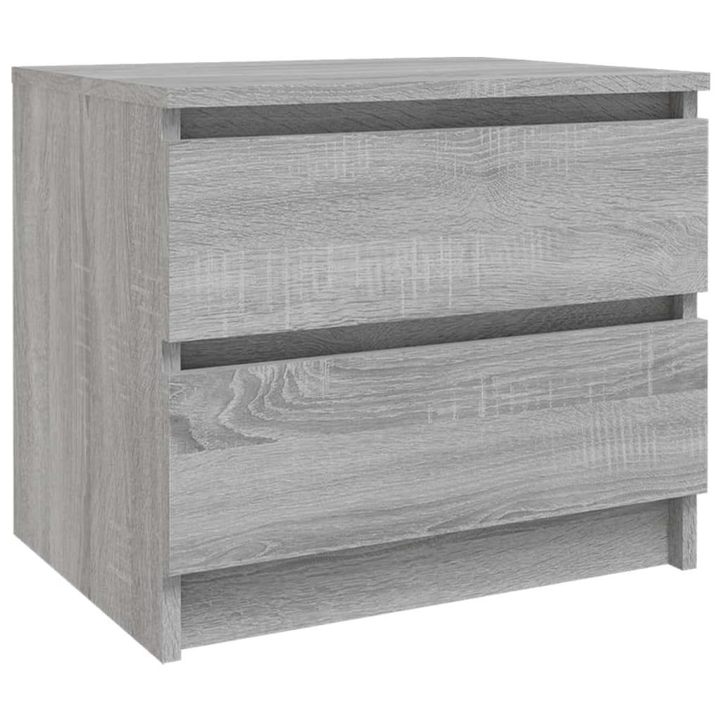 Nachtkastje 50X39X43,5 Cm Bewerkt Hout Eikenkleur 1 Grijs sonoma
