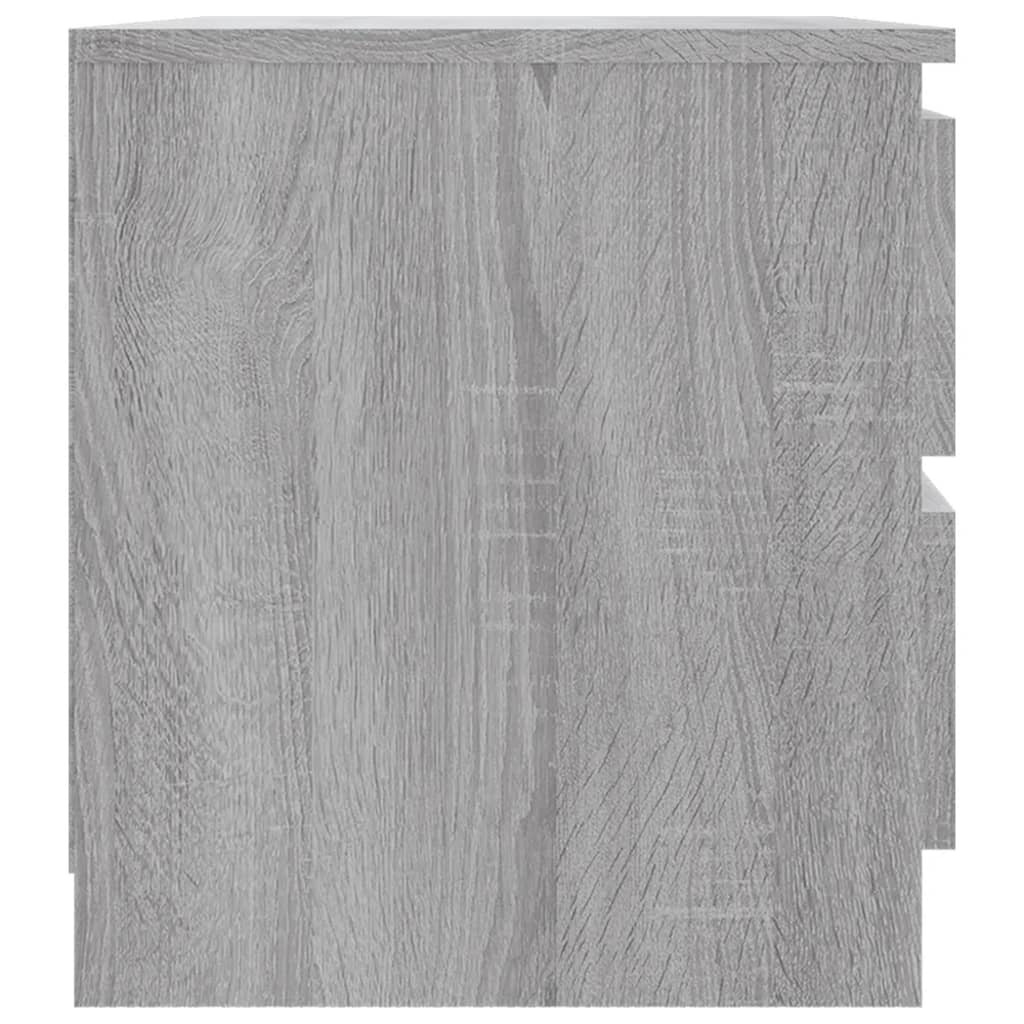 Nachtkastje 50X39X43,5 Cm Bewerkt Hout Eikenkleur 1 Grijs sonoma