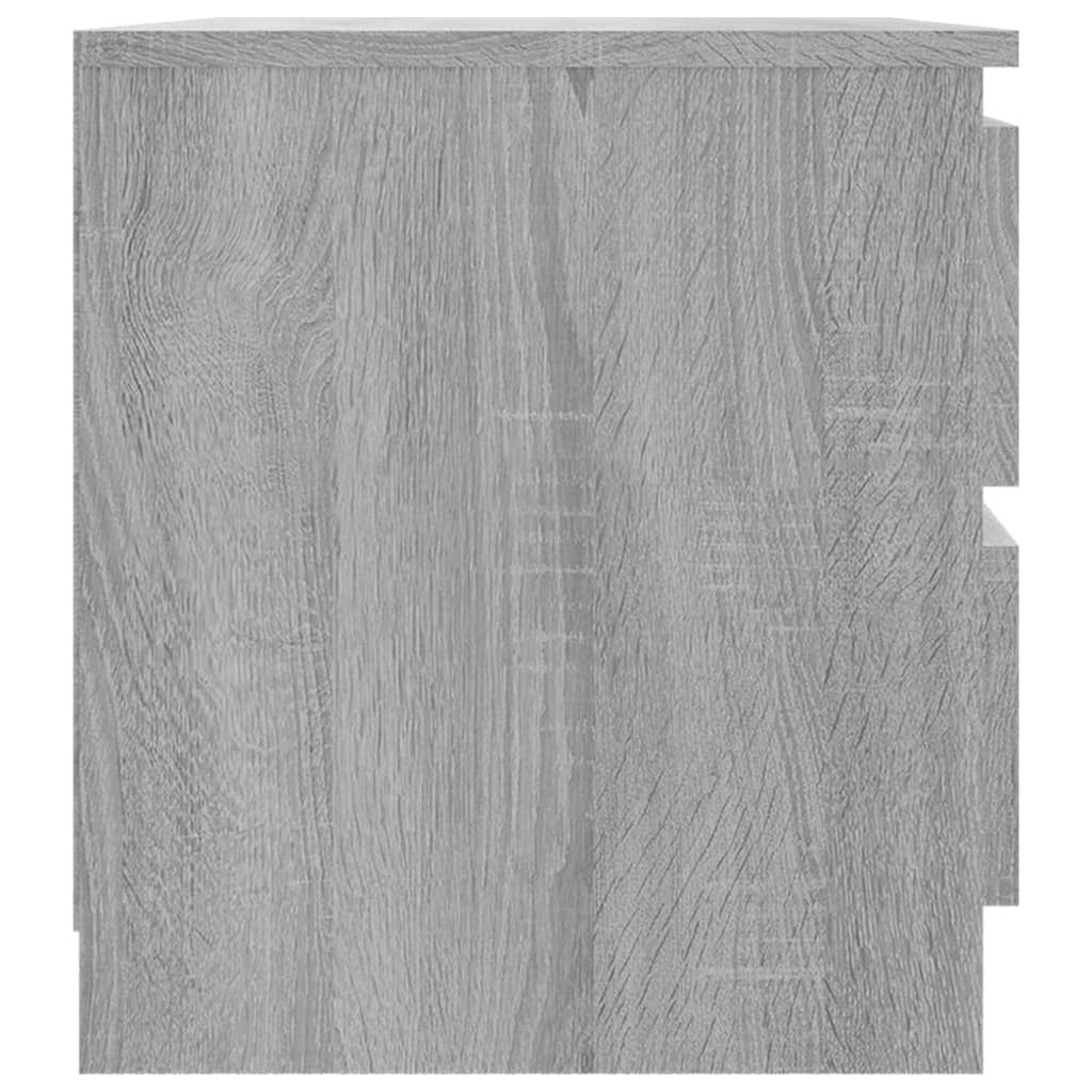 Nachtkastjes 50X39X43,5 Cm Bewerkt Hout Eiken 2 Grijs sonoma