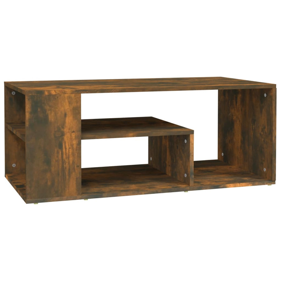 Salontafel 100x50x40 cm bewerkt hout gerookt eikenkleurig Gerookt eiken