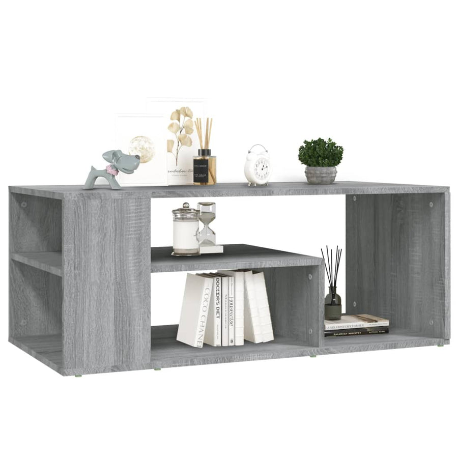 Salontafel 100x50x40 cm bewerkt hout grijs sonoma eikenkleurig Grijs sonoma
