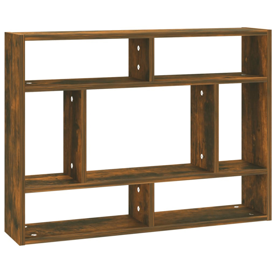Wandschap 75X6X55 Cm Bewerkt Hout Kleurig Gerookt eiken