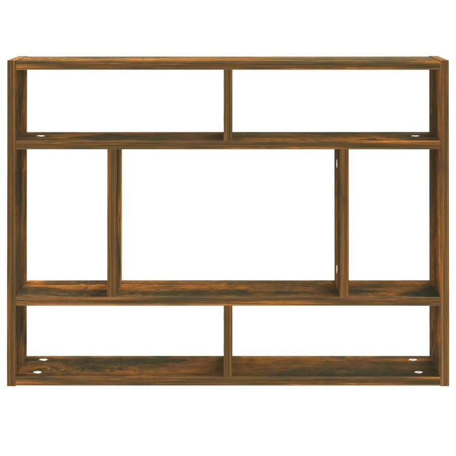 Wandschap 75X6X55 Cm Bewerkt Hout Kleurig Gerookt eiken