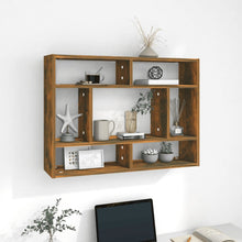 Wandschap 75X6X55 Cm Bewerkt Hout Kleurig Gerookt eiken