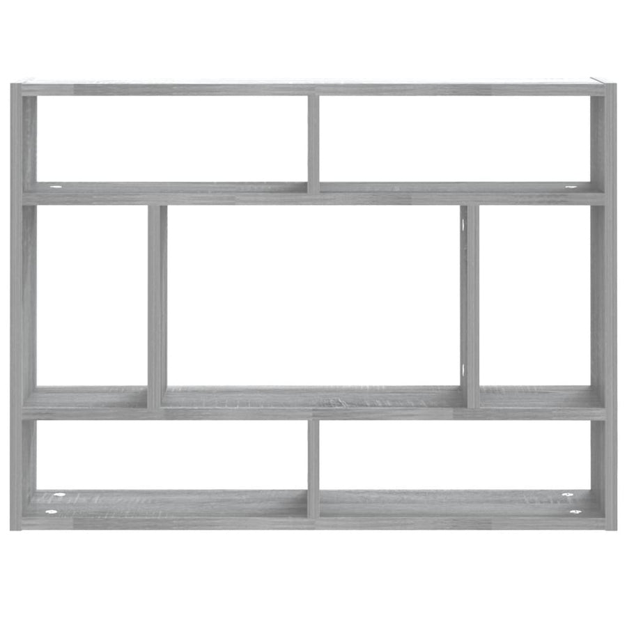 Wandschap 75X6X55 Cm Bewerkt Hout Eikenkleurig Grijs sonoma