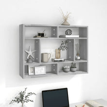Wandschap 75X6X55 Cm Bewerkt Hout Eikenkleurig Grijs sonoma