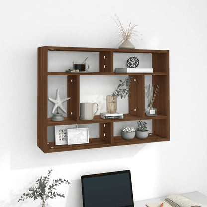 Wandschap 75X6X55 Cm Bewerkt Hout Bruineikenkleurig bruin eikenkleur