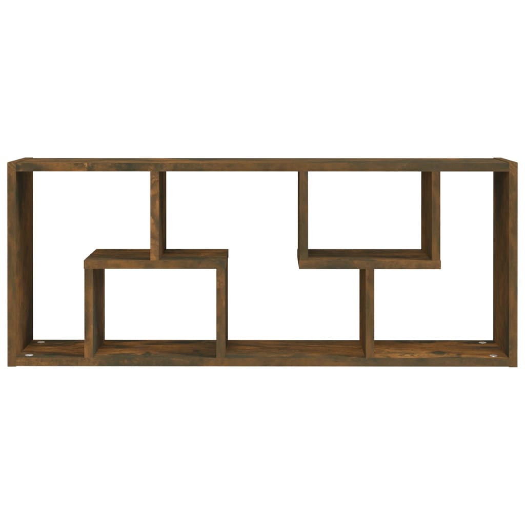 Wandschap 36X6X90 Cm Bewerkt Hout Kleurig Gerookt eiken