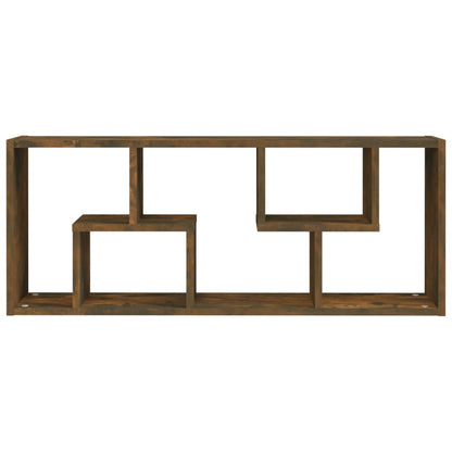Wandschap 36X6X90 Cm Bewerkt Hout Kleurig Gerookt eiken