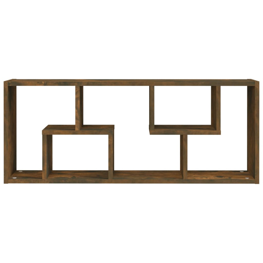 Wandschap 36X6X90 Cm Bewerkt Hout Kleurig Gerookt eiken