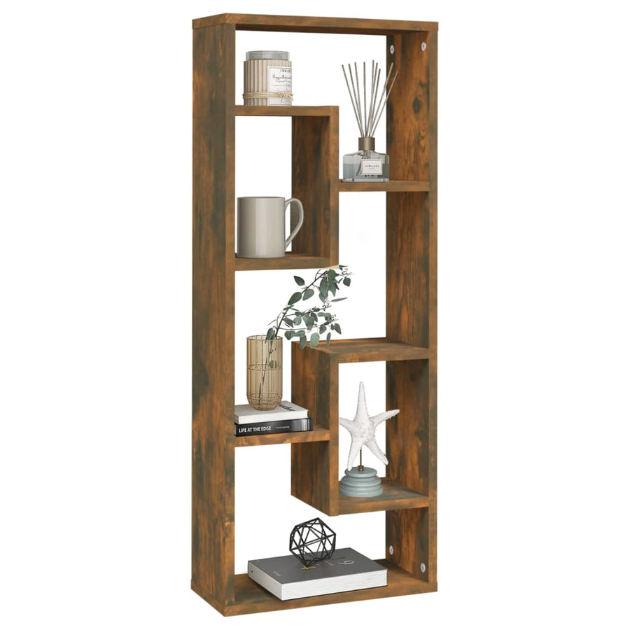 Wandschap 36X6X90 Cm Bewerkt Hout Kleurig Gerookt eiken