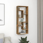 Wall shelf 36x16x90 cm treated smoked oak wood