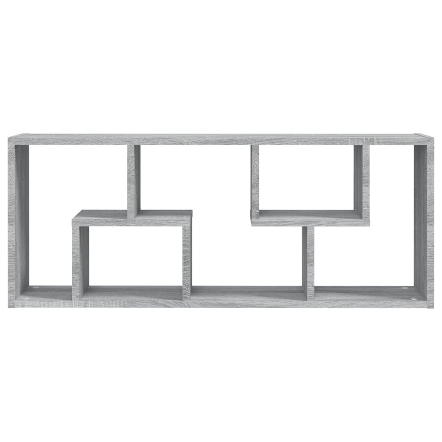 Wandschap 36X6X90 Cm Bewerkt Hout Eikenkleurig Grijs sonoma