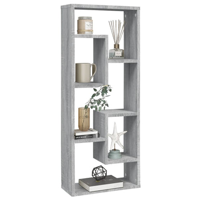 Wandschap 36X6X90 Cm Bewerkt Hout Eikenkleurig Grijs sonoma