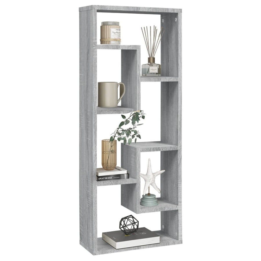 Wandschap 36X6X90 Cm Bewerkt Hout Eikenkleurig Grijs sonoma