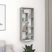 Wall shelf 36x16x90 cm treated wood grey Sonoma oak coloured