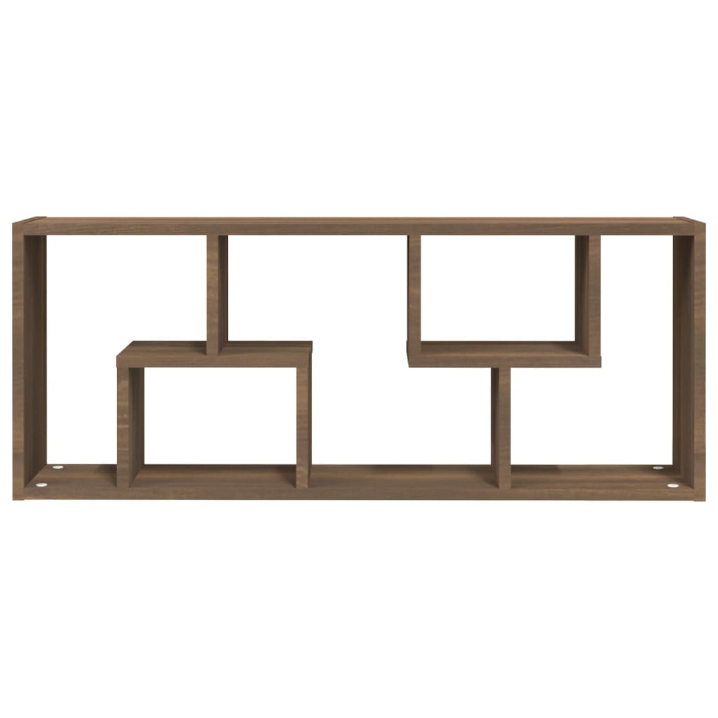 Wandschap 36X6X90 Cm Bewerkt Hout Bruineikenkleurig bruin eikenkleur