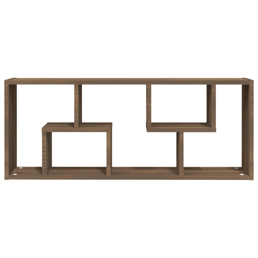 Wandschap 36X6X90 Cm Bewerkt Hout Bruineikenkleurig bruin eikenkleur