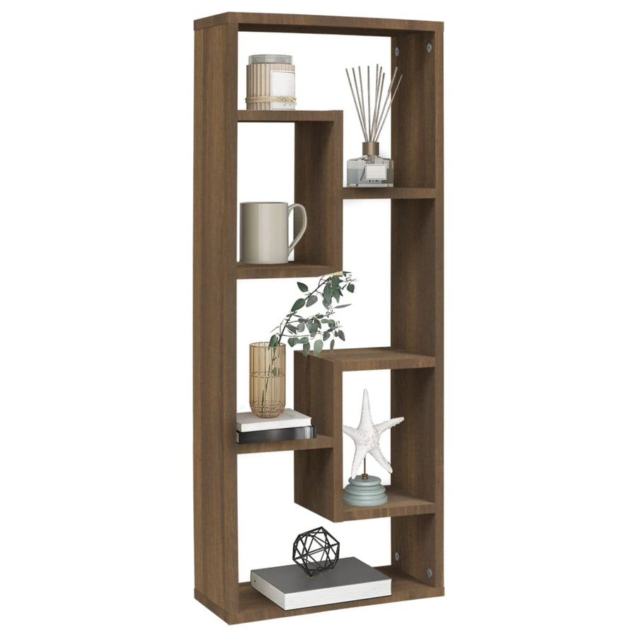 Wandschap 36X6X90 Cm Bewerkt Hout Bruineikenkleurig bruin eikenkleur