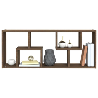 Wandschap 36X6X90 Cm Bewerkt Hout Bruineikenkleurig bruin eikenkleur