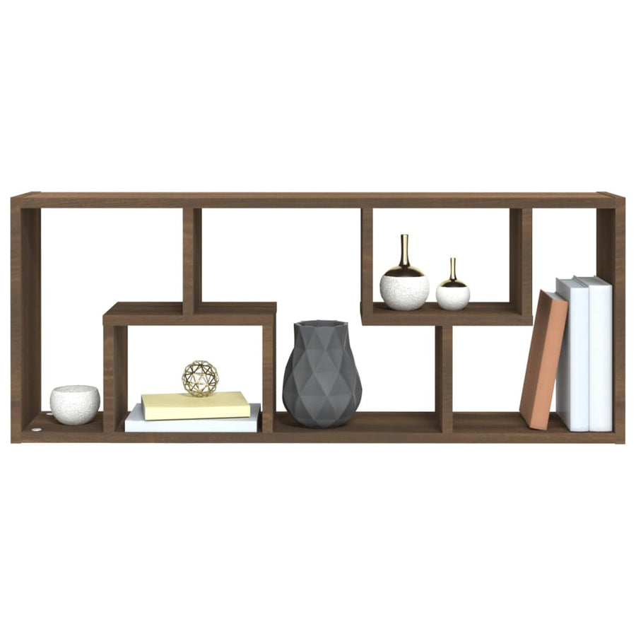 Wandschap 36X6X90 Cm Bewerkt Hout Bruineikenkleurig bruin eikenkleur
