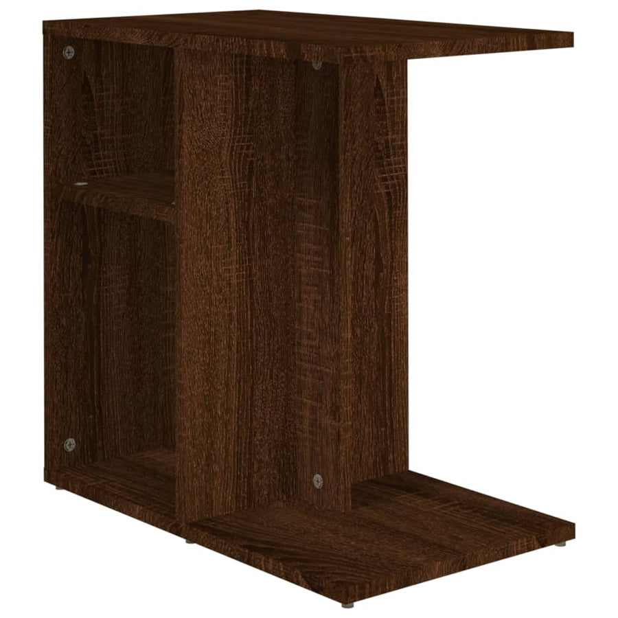 Bijzettafel 50x30x50 cm bewerkt hout bruin eikenkleur Bruineiken