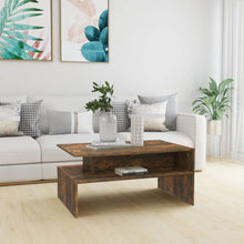 Salontafel 90x60x42,5 cm bewerkt hout gerookt eikenkleurig Gerookt eiken