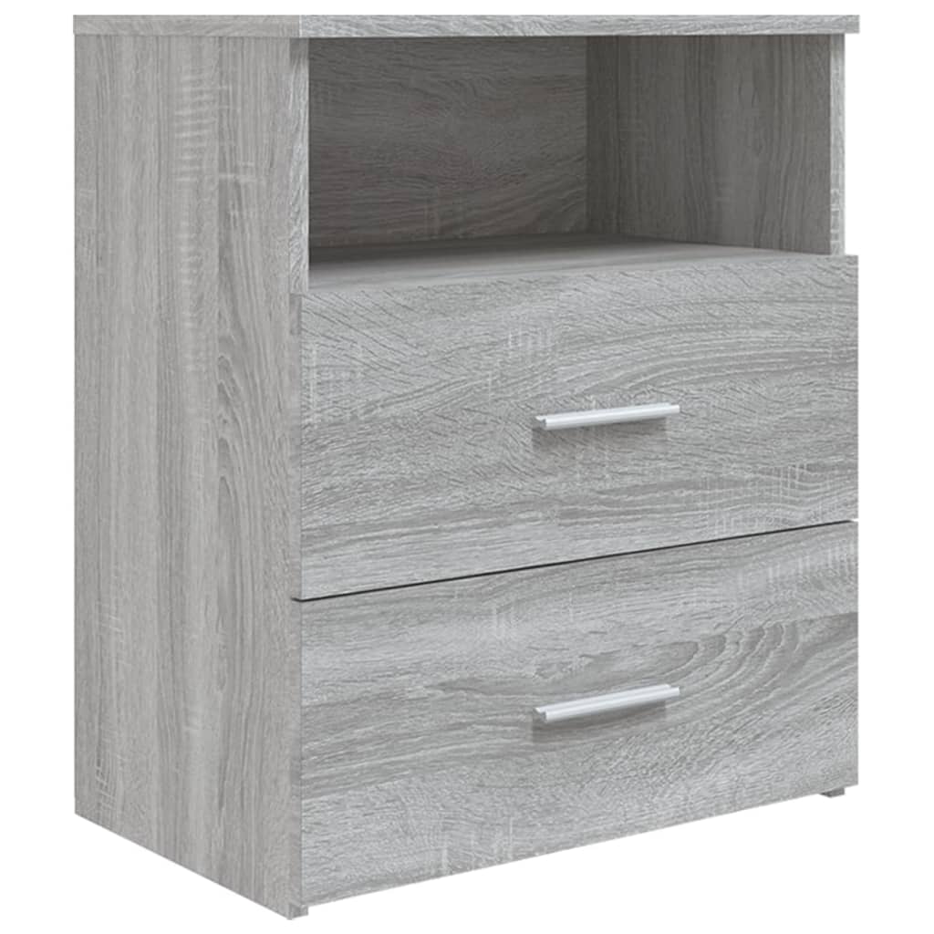 Nachtkastje 50X32X60 Cm Eikenkleurig 1 Grijs sonoma