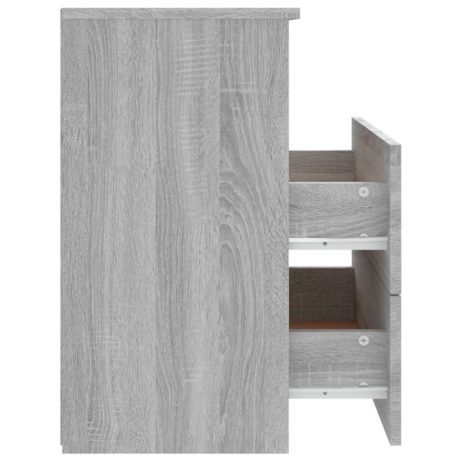 Nachtkastje 50X32X60 Cm Eikenkleurig 1 Grijs sonoma