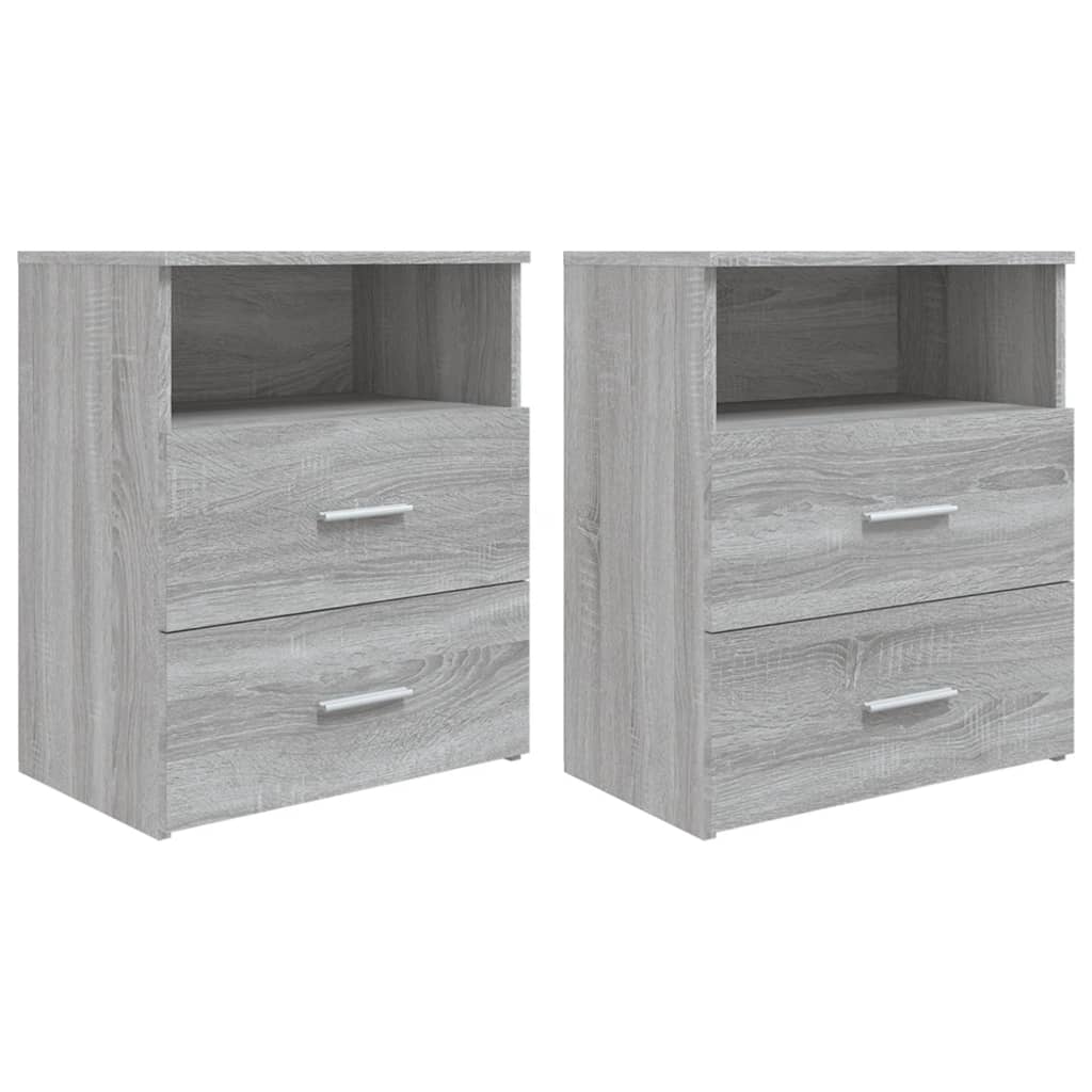 Nachtkastjes 50X3X60 Cm Eikenkleurig 2 Grijs sonoma